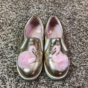 Cat & Jack Shoes Swan, Gold and Pink, pink tutu, Princess Crown size 11 girls